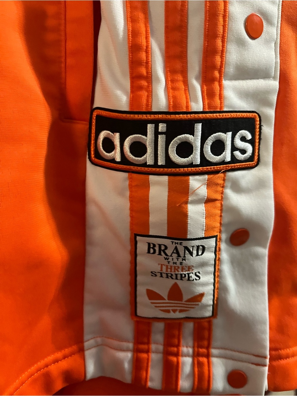 adidas Women's Adibreak Orange Athletic Shorts with White Side Stripes L NWOT - Picture 4 of 4